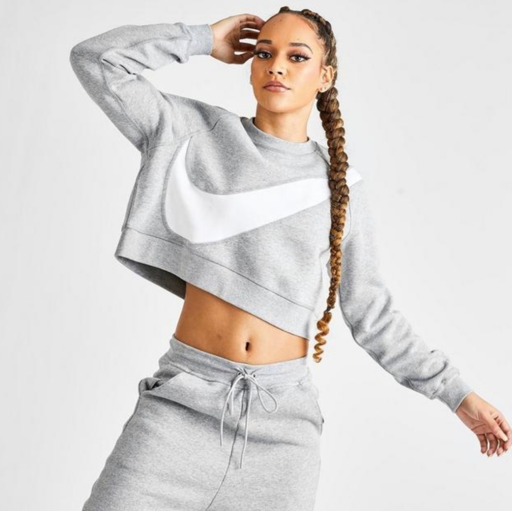 NIKE NSW Swoosh Fleece cropped pullover sweatshirt